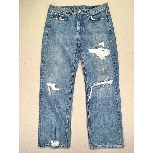 Rag & Bone Women's 26 Jeans Distressed HEL W/HOLES Stretch Denim USA - Picture 1 of 9